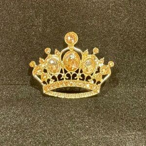 Yellow and Gold Crown Brooch